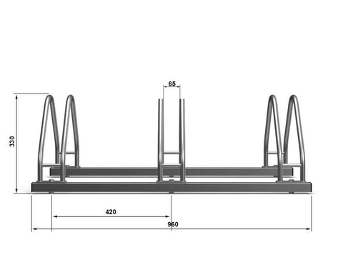 A-MODEL Fietsenrek 3 Fietsen GEGALVANISEERD GRAFIET