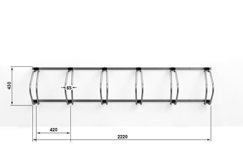 C-MODEL Wandfietsenrek 6 Fietsen RVS
