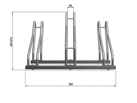 J-MODEL 2H Fietsenrek 3 Fietsen GEGALVANISEERD STAAL