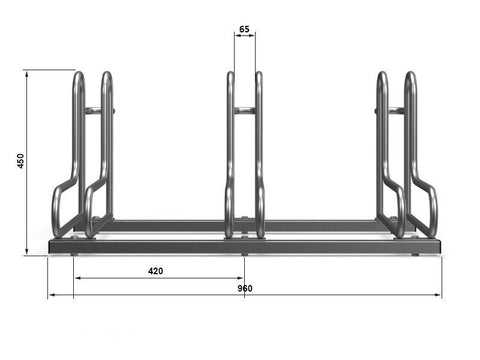L-MODEL Fietsenrek 3 Fietsen RVS