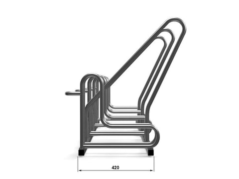 L-MODEL BARRIERE Fietsenrek 3 Fietsen RVS