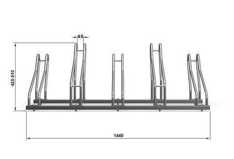 J-MODEL 2H Fietsenrek 5 Fietsen GEGALVANISEERD STAAL