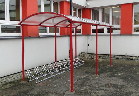 Fietsoverkapping 10 fietsen 420 cm THERMISCH GESCHILDERD voor betonneren