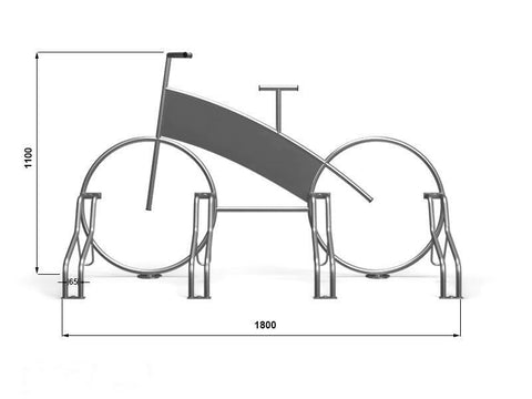 Fietsenrek 4 fietsen GEGALVANISEERD STAAL RECLAME ''FIETS''