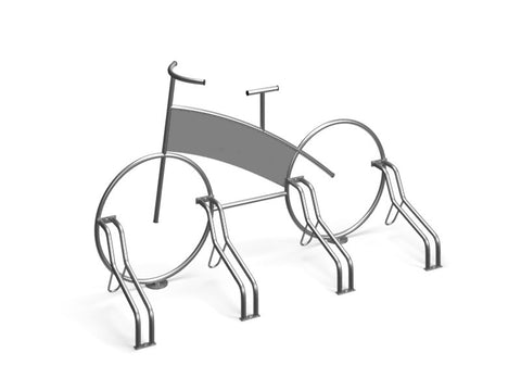 Fietsenrek 4 fietsen RVS RECLAME ''FIETS''
