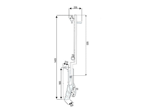 Fiets ophangsysteem 1 fiets met aandrijving 800N GASACTUATOR 8 CM