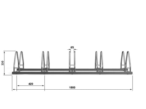 A-MODEL Fietsenrek 5 Fietsen GEGALVANISEERD ZWART