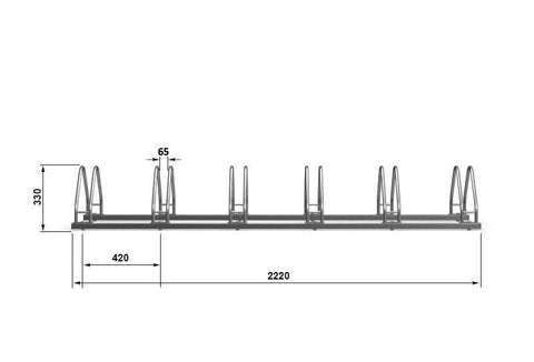 A-MODEL Fietsenrek 6 Fietsen GEGALVANISEERD STAAL