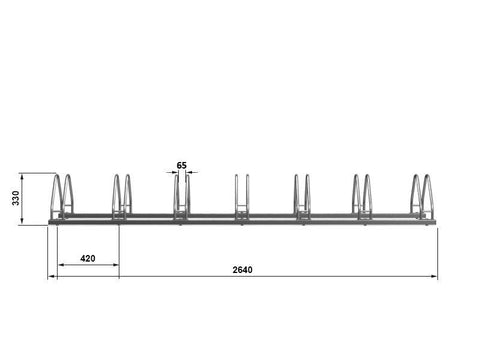 A-MODEL Fietsenrek 7 Fietsen GEGALVANISEERD STAAL