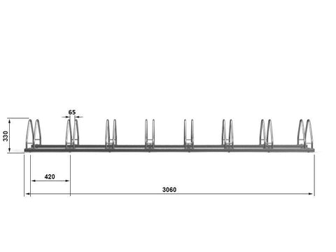 A-MODEL Fietsenrek 8 Fietsen GEGALVANISEERD STAAL