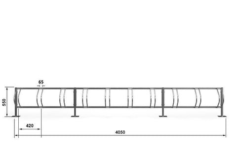 C-MODEL Grondfietsenrek 10 Fietsen GEGALVANISEERD GRAFIET