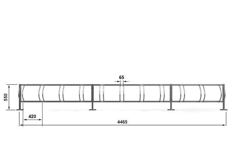 C-MODEL Grondfietsenrek 11 Fietsen GEGALVANISEERD GRAFIET