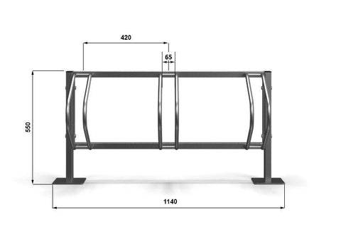 C-MODEL Grondfietsenrek 3 Fietsen RVS