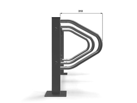 C-MODEL Grondfietsenrek 3 Fietsen GEGALVANISEERD STAAL