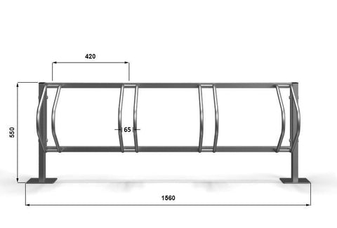 C-MODEL Grondfietsenrek 4 Fietsen GEGALVANISEERD STAAL