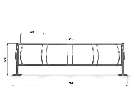 C-MODEL Grondfietsenrek 5 Fietsen RVS