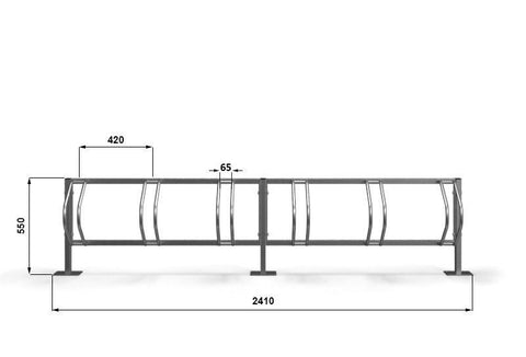 C-MODEL Grondfietsenrek 6 Fietsen GEGALVANISEERD GRAFIET