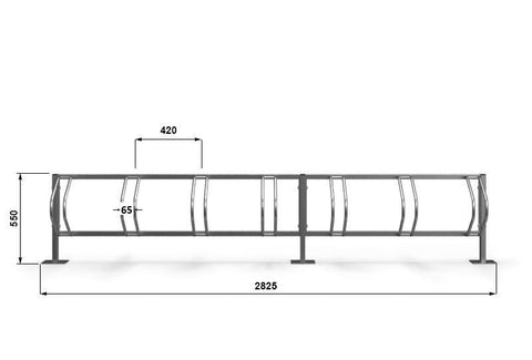 C-MODEL Grondfietsenrek 7 Fietsen GEGALVANISEERD GRAFIET