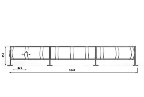 C-MODEL Grondfietsenrek 9 Fietsen GEGALVANISEERD GRAFIET