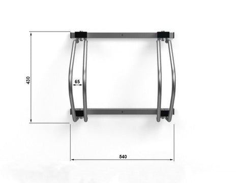 C-MODEL Wandfietsenrek 2 Fietsen GEGALVANISEERD GRAFIET