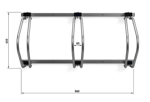 C-MODEL Wandfietsenrek 3 Fietsen GEGALVANISEERD GRAFIET