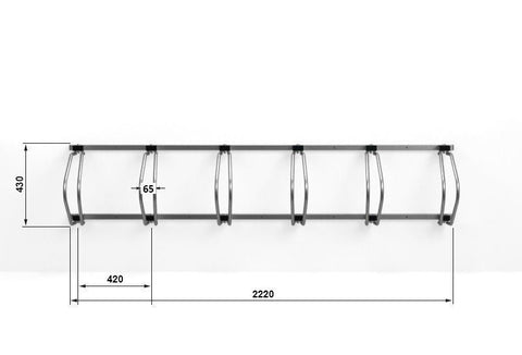 C-MODEL Wandfietsenrek 6 Fietsen GEGALVANISEERD STAAL