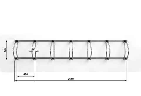 C-MODEL Wandfietsenrek 7 Fietsen GEGALVANISEERD GRAFIET