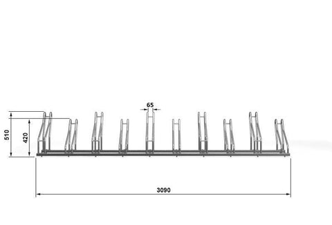 J-MODEL 2H Fietsenrek 10 Fietsen GEGALVANISEERD KLEUR GRAFIET