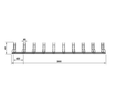 L-MODEL Fietsenrek 10 Fietsen GEGALVANISEERD GRAFIET