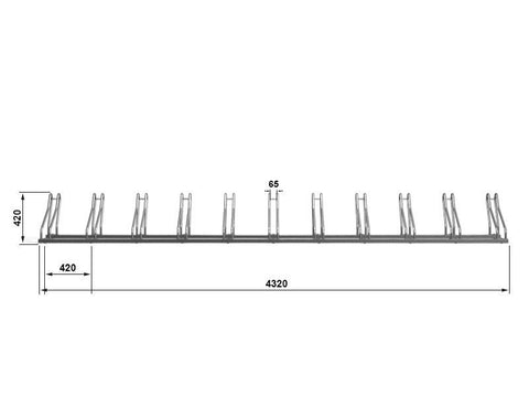 J-MODEL Fietsenrek 11 Fietsen GEGALVANISEERD GRAFIET