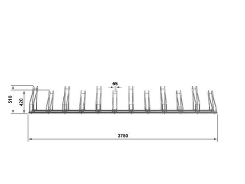 J-MODEL 2H Fietsenrek 12 Fietsen GEGALVANISEERD STAAL