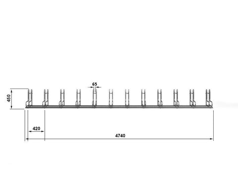 L-MODEL Fietsenrek 12 Fietsen GEGALVANISEERD GRAFIET