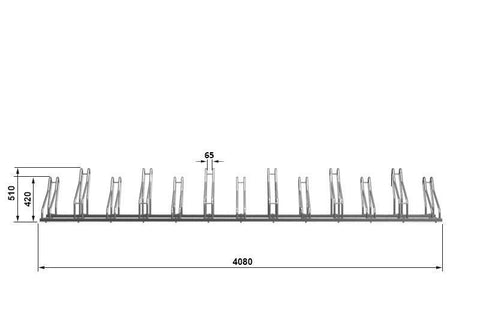 J-MODEL 2H Fietsenrek 13 Fietsen GEGALVANISEERD STAAL