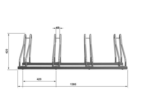 J-MODEL Fietsenrek 4 Fietsen GEGALVANISEERD GRAFIET