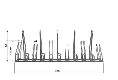 J-MODEL 2H BARRIÉRE Fietsenrek 6 Fietsen GEGEALVANISEERD GRAFIET