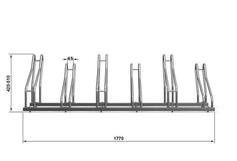 J-MODEL 2H Fietsenrek 6 Fietsen GEGALVANISEERD KLEUR GRAFIET