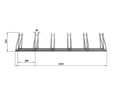 J-MODEL Fietsenrek 6 Fietsen GEGALVANISEERD GRAFIET