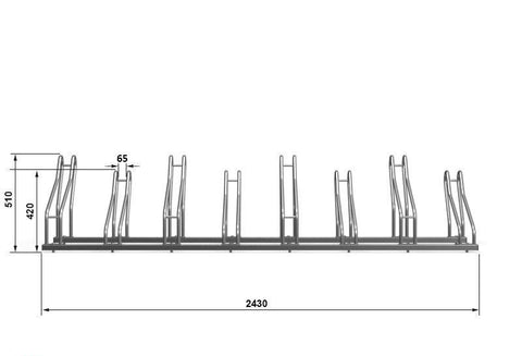 J-MODEL 2H Fietsenrek 8 Fietsen GEGALVANISEERD KLEUR ZWART