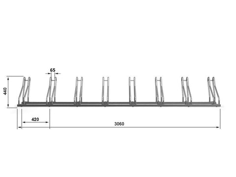 J-MODEL Fietsenrek 8 Fietsen GEGALVANISEERD GRAFIET