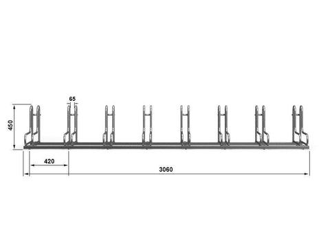 L-MODEL Fietsenrek 8 Fietsen GEGALVANISEERD GRAFIET