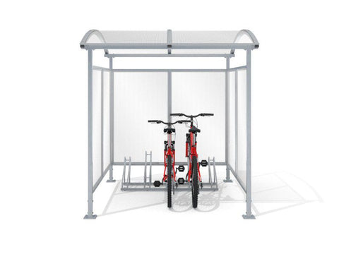 Fietsoverkapping beschut 5 fietsen 210 cm RVS voor betonneren