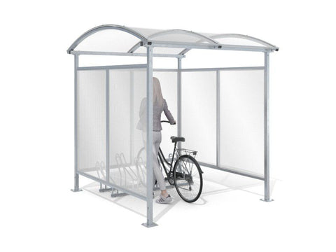 Fietsoverkapping beschut 5 fietsen 210 cm RVS voor betonneren