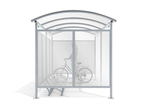 Fietsoverkapping beschut 10 fietsen 420 cm RVS voor betonneren