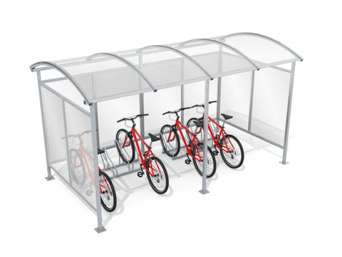 Fietsoverkapping beschut 10 fietsen 420 cm RVS voor betonneren